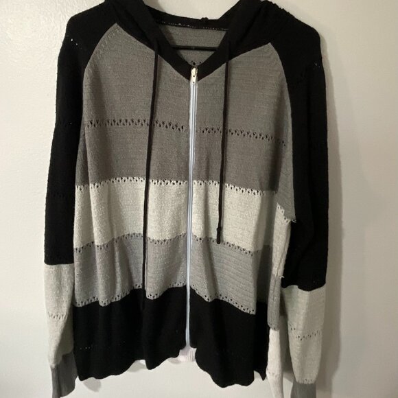 Women's Casual Long Sleeve Zip Up Hooded Sweatshirt W/ Pockets Light XXL Grey - Picture 5 of 7